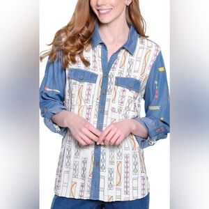 John Mark embroidered top